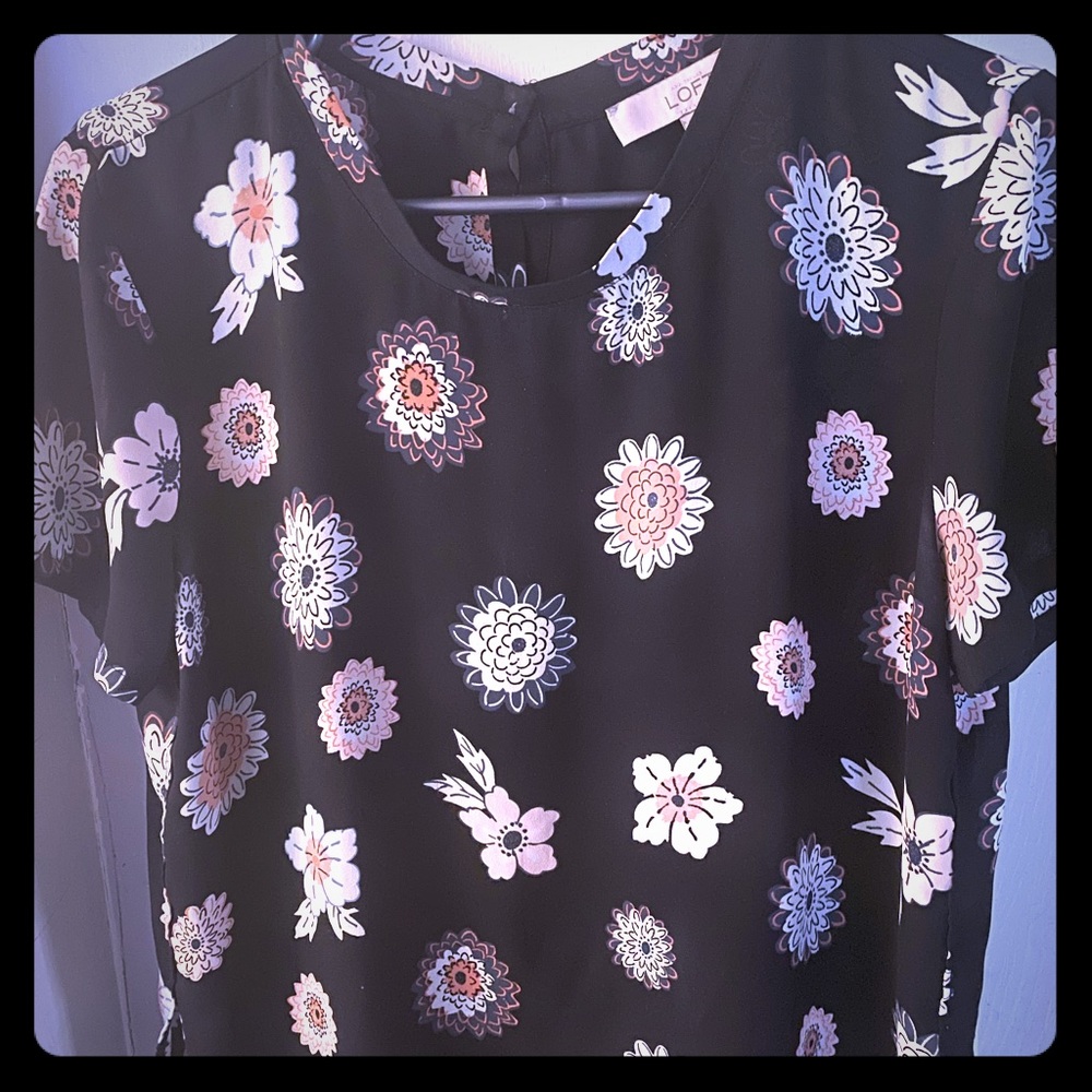Sheer, black, floral beautiful top